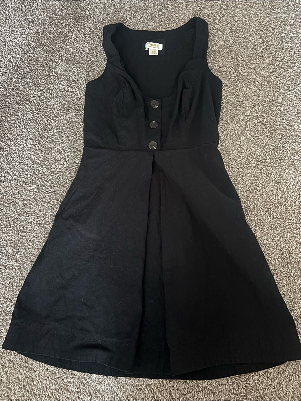 Anthropologie Black Sleeveless Button-Front A-Line Kids Dress